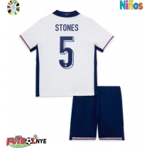 Camiseta Inglaterra John Stones #5 Primera Equipación para niños Eurocopa 2024 manga corta (+ pantalones cortos)